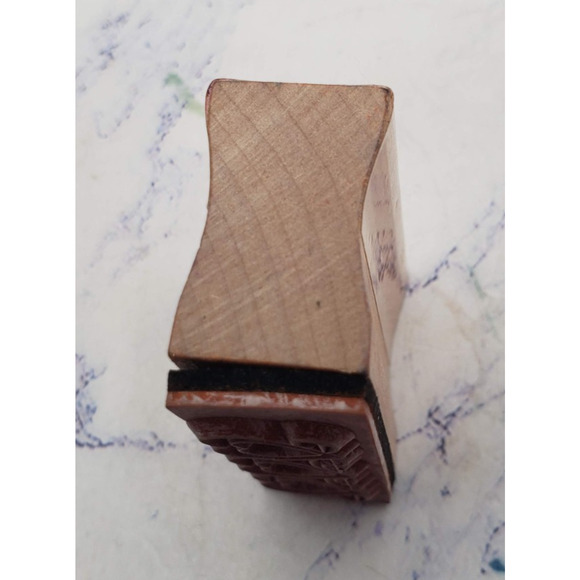 Three Hearts Romantic Love Small Wood Mounted Rubber Border Stamp - Picture 5 of 7